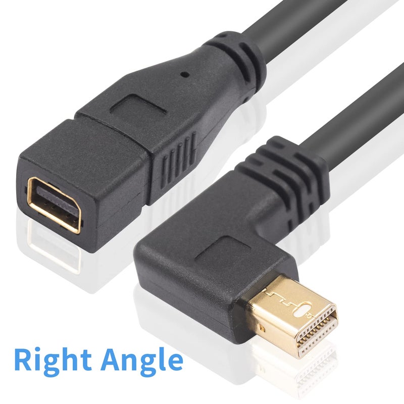 Duttek Mini DisplayPort Cable, 90 Degree Right Angled Mini DisplayPort Male to Mini DisplayPort DP Female Extension Cable for iMac & LED Cinema Display 30 CM/12 Inch - Image 4
